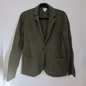 J. Crew Green Sweater Blazer Jacket